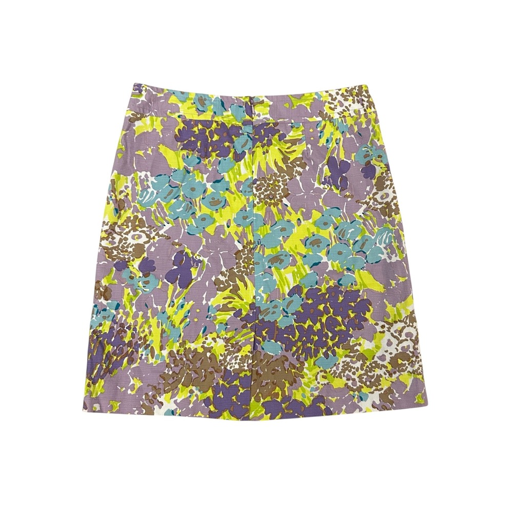 Talbots Garden Floral Canvas Skirt Size 8 Purple Cotton - Picture 8 of 13